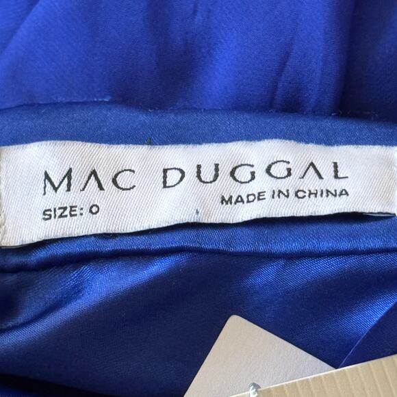 Mac Duggal 67911 Ruffle Tiered Cut Out Chiffon Gown Dress Cobalt Blue Size 0 NWT - Picture 9 of 12